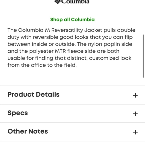 Columbia M Reversatility Jacket - Men's size small - Picture 3 of 8